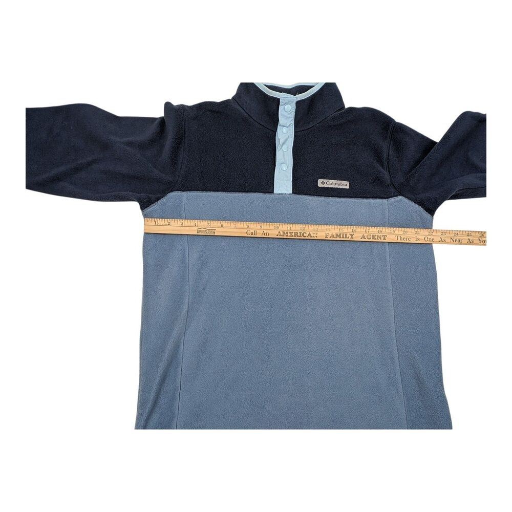 Columbia Oversized Half Snap Fleece Pullover Sweater Blue Sz Medium (Fit L) - Picture 7 of 8